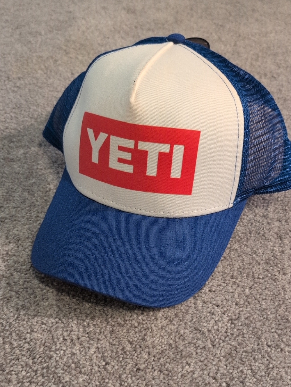YETI Trucker Hat in Blue, White & Red Logo